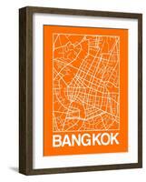 Orange Map of Bangkok-NaxArt-Framed Art Print