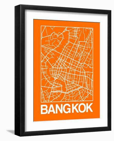 Orange Map of Bangkok-NaxArt-Framed Art Print