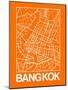Orange Map of Bangkok-NaxArt-Mounted Art Print