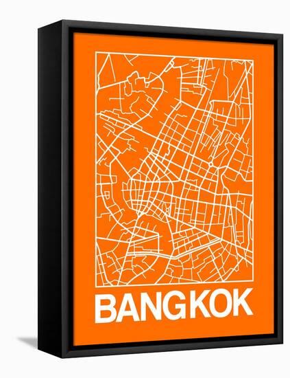 Orange Map of Bangkok-NaxArt-Framed Stretched Canvas