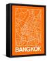 Orange Map of Bangkok-NaxArt-Framed Stretched Canvas