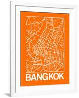 Orange Map of Bangkok-NaxArt-Framed Art Print