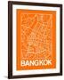 Orange Map of Bangkok-NaxArt-Framed Art Print