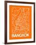 Orange Map of Bangkok-NaxArt-Framed Art Print