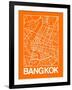 Orange Map of Bangkok-NaxArt-Framed Art Print