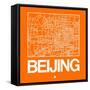 Orange Map of Beijing-NaxArt-Framed Stretched Canvas