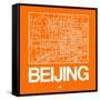 Orange Map of Beijing-NaxArt-Framed Stretched Canvas