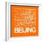 Orange Map of Beijing-NaxArt-Framed Art Print