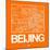 Orange Map of Beijing-NaxArt-Mounted Art Print