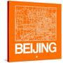 Orange Map of Beijing-NaxArt-Stretched Canvas