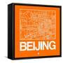 Orange Map of Beijing-NaxArt-Framed Stretched Canvas