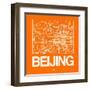 Orange Map of Beijing-NaxArt-Framed Art Print