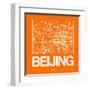 Orange Map of Beijing-NaxArt-Framed Art Print