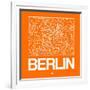 Orange Map of Berlin-NaxArt-Framed Art Print