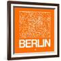 Orange Map of Berlin-NaxArt-Framed Art Print