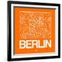 Orange Map of Berlin-NaxArt-Framed Art Print