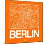 Orange Map of Berlin-NaxArt-Mounted Art Print