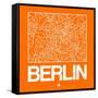 Orange Map of Berlin-NaxArt-Framed Stretched Canvas