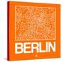 Orange Map of Berlin-NaxArt-Stretched Canvas