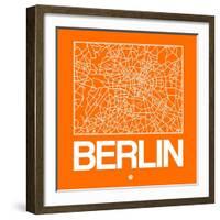 Orange Map of Berlin-NaxArt-Framed Art Print