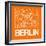 Orange Map of Berlin-NaxArt-Framed Art Print