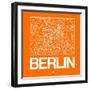 Orange Map of Berlin-NaxArt-Framed Art Print