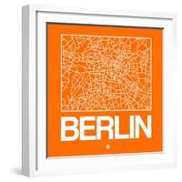 Orange Map of Berlin-NaxArt-Framed Art Print