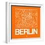 Orange Map of Berlin-NaxArt-Framed Art Print