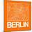 Orange Map of Berlin-NaxArt-Mounted Art Print