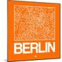 Orange Map of Berlin-NaxArt-Mounted Art Print