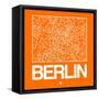 Orange Map of Berlin-NaxArt-Framed Stretched Canvas