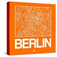 Orange Map of Berlin-NaxArt-Stretched Canvas