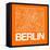 Orange Map of Berlin-NaxArt-Framed Stretched Canvas