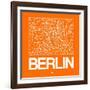 Orange Map of Berlin-NaxArt-Framed Art Print