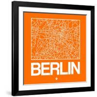 Orange Map of Berlin-NaxArt-Framed Art Print