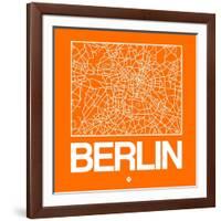 Orange Map of Berlin-NaxArt-Framed Art Print