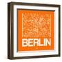 Orange Map of Berlin-NaxArt-Framed Art Print