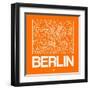 Orange Map of Berlin-NaxArt-Framed Art Print