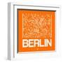 Orange Map of Berlin-NaxArt-Framed Art Print