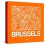 Orange Map of Brussels-NaxArt-Stretched Canvas