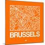 Orange Map of Brussels-NaxArt-Mounted Art Print