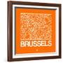 Orange Map of Brussels-NaxArt-Framed Art Print