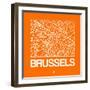 Orange Map of Brussels-NaxArt-Framed Art Print