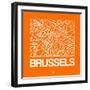 Orange Map of Brussels-NaxArt-Framed Art Print