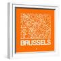 Orange Map of Brussels-NaxArt-Framed Art Print