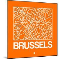 Orange Map of Brussels-NaxArt-Mounted Art Print