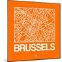 Orange Map of Brussels-NaxArt-Mounted Art Print