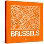 Orange Map of Brussels-NaxArt-Stretched Canvas