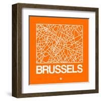 Orange Map of Brussels-NaxArt-Framed Art Print