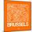 Orange Map of Brussels-NaxArt-Mounted Art Print